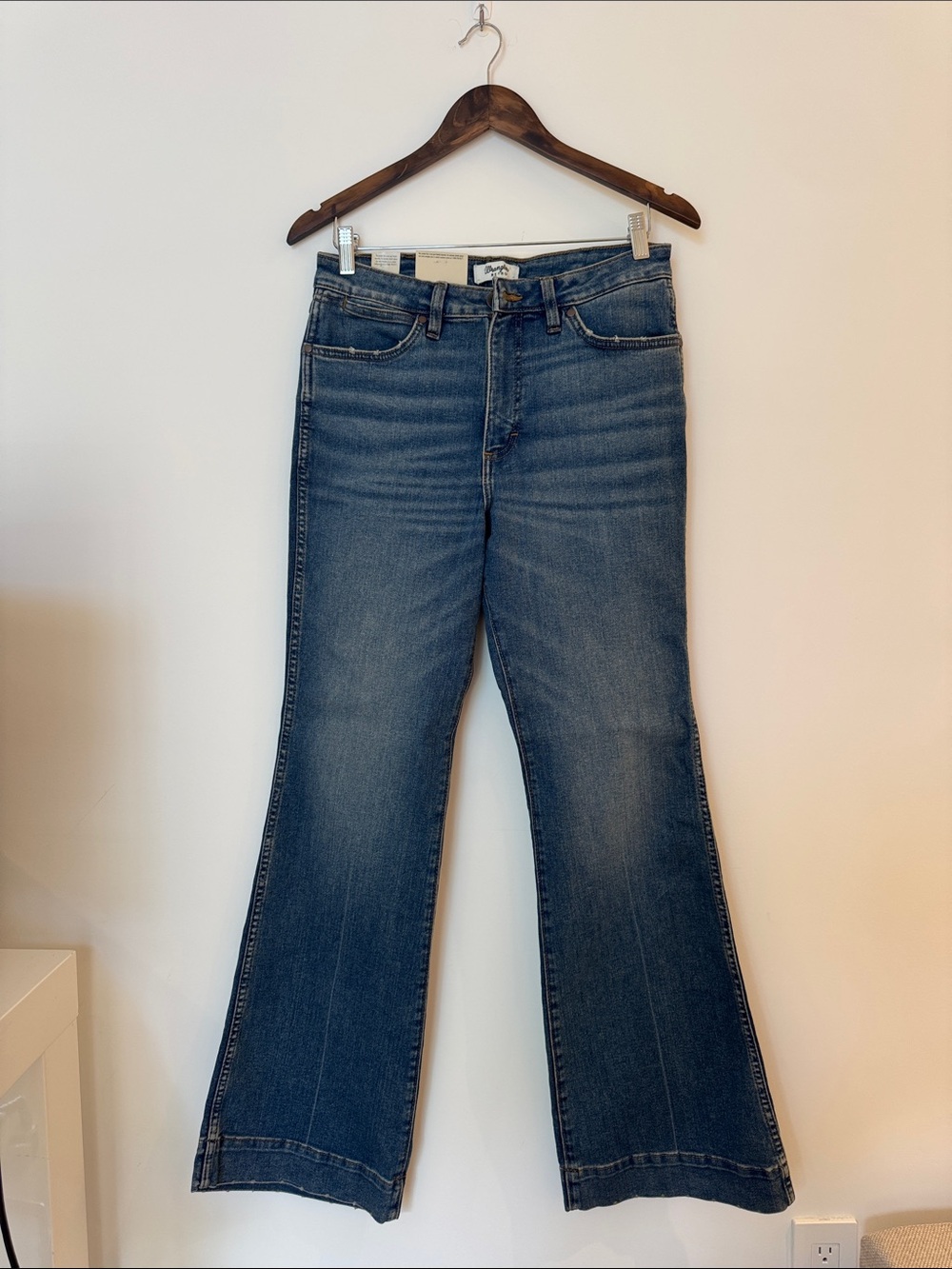 Classic Mid Blue Flare Jeans - Wrangler Retro